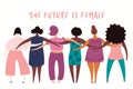 Diverse women together banner
