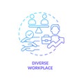 Diverse workplace blue gradient concept icon Royalty Free Stock Photo