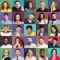 Diverse young people positive and negative emotions set Royalty Free Stock Photo