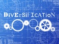 Diversification Blueprint Tech Drawing Royalty Free Stock Photo