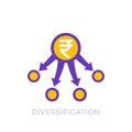 diversification, diversified portfolio icon