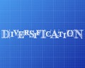 Diversification Word Blueprint Royalty Free Stock Photo