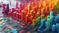 Diversified Portfolio Matrix A 3D matrix with different colored blocks representing various industries and sectors. The Royalty Free Stock Photo