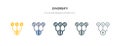 Diversify icon in different style vector illustration. two colored and black diversify vector icons designed in filled, outline,