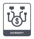 diversify icon in trendy design style. diversify icon isolated on white background. diversify vector icon simple and modern flat