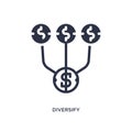 diversify icon on white background. Simple element illustration from marketing concept