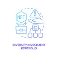 Diversify investment portfolio blue gradient concept icon