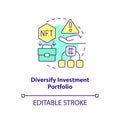 Diversify investment portfolio concept icon