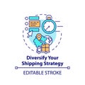 Diversify shipping strategy concept icon
