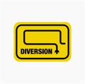 Diversion ahead vector icon. Diversion typography plats