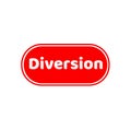 Diversion ahead vector red icon. diversion ahead typography icon