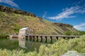 Diversion Dam on the Boise River reflection with blue sky Royalty Free Stock Photo
