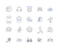 Diversion line icons collection. Distraction, Fun, Amusement, Entertainment, Recreation, Relaxation, Interlude vector