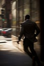 Diversity action thriller concept - black man corporate running away