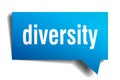 Diversity blue 3d speech bubble