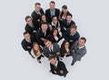 Portrait of smiling business people against white background Royalty Free Stock Photo