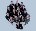Portrait of smiling business people against white background Royalty Free Stock Photo
