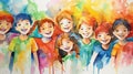 Diversity children, friendship concept, emotions 4