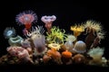 diversity of cnidarians in a marine environment, showcasing the variety and beauty of this class