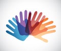 diversity color hands illustration