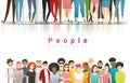 Diversity concept background , group of happy multi ethnic people standing together Royalty Free Stock Photo