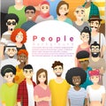 Diversity concept background , group of happy multi ethnic people standing together Royalty Free Stock Photo