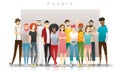 Diversity concept background , group of happy multi ethnic people standing together Royalty Free Stock Photo