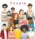 Diversity concept background , group of happy multi ethnic people standing together Royalty Free Stock Photo