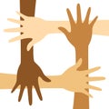 Diversity concept design, hands connected