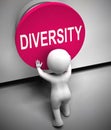 Diversity concept icon meaning variation and difference - 3d illustration Royalty Free Stock Photo