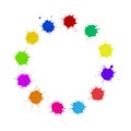 Diversity Concept - Multi-Colored Paint Spots Circle