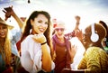 Diversity Dancing Beach Party Celebration Concept Royalty Free Stock Photo