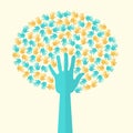 Diversity, different coloured hands, isolated, vector illustration