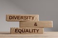 Diversity Equality wooden blocks balance concept