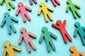 Diversity and equity concept. Multi-colored figurines of people. Royalty Free Stock Photo