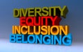 diversity equity inclusion belonging on blue