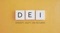 Diversity, Equity, Inclusion Message with Simple Yellow Design