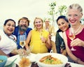 Diversity Friends Hanging out Party Dining Concept Royalty Free Stock Photo