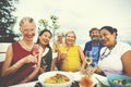 Diversity Friends Hanging out Party Dining COncept Royalty Free Stock Photo