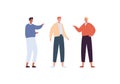 Diversity friendship concept. Male character stand. Vector flat modern people illustration. Man diverse group of friend in casual Royalty Free Stock Photo