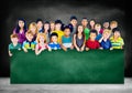 Diversity Friendship Group Kids Education Blackboard Concept Royalty Free Stock Photo