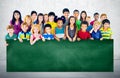 Diversity Friendship Group of Kids Education Blackboard Concept Royalty Free Stock Photo