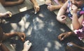 Diversity Group Of Kids Drawing Chalk Board Royalty Free Stock Photo