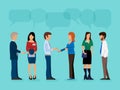 Diversity group of people meet up party concept conference group meeting business vector illustration. Communication Royalty Free Stock Photo