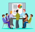 Diversity group of people meet up presentation concept conference group meeting business vector illustration Royalty Free Stock Photo