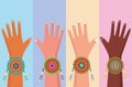 diversity hands with wristbands