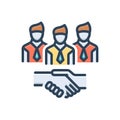 Color illustration icon for Diversity, diversification and teamwork