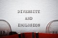 Diversity and inclusion text Royalty Free Stock Photo