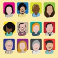 Diversity Interracial Community People Flat Design Icons Concept