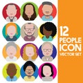 Diversity Interracial Community People Flat Design Icons Concept